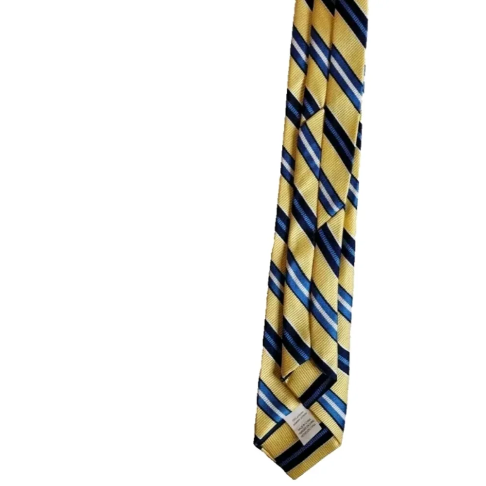 Boys Clip On Neck Tie in Yellow Stripe New Without Tags